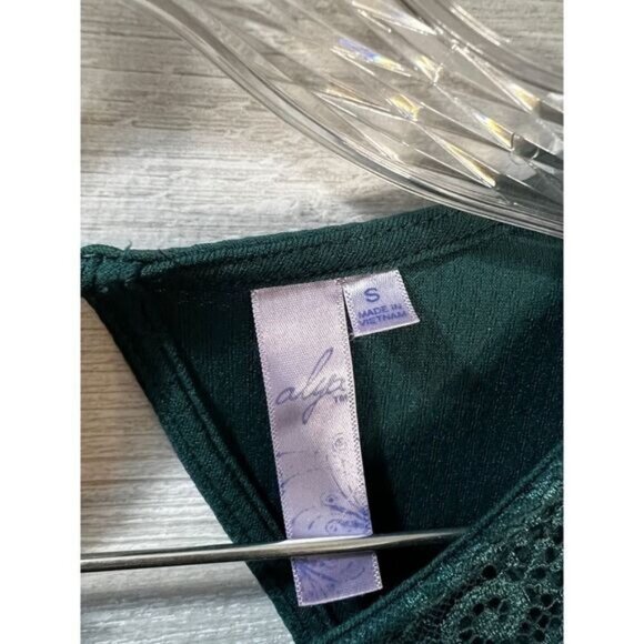 ALYA Emerald Mini Cocktail Dress Lace Front Small - Picture 6 of 9